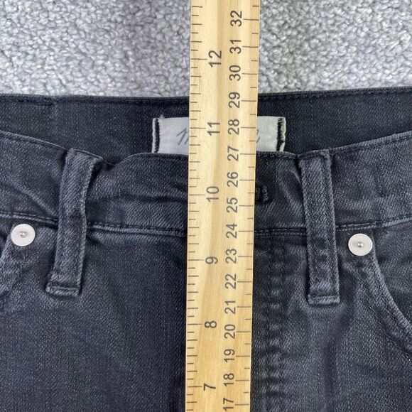 Madewell Jeans Women’s 27X23 Black Slim Wide Leg Crop High Rise Fray Hem Preppy - Picture 9 of 12